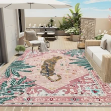 1PC Rug, Carpet, Area Rug, Door Mat, European & American Vintage Persian Jungle Tiger Totem Outdoor Rug, Suitable For Entryway, Balcony, Garden, Outdoor, Patio, Living Room, All-Season Soft Machine Washable Rug Mat, Home Decor - Multicolor 1 - View 5