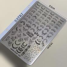 Nail Art Stamping Plate, Beginner Friendly Nail Decoration Template, Designs Include Black Cat, Floral, Daisy, Botanical French Tips. Transparent Silicone Stamp, Steel Plate Nail Art Tools - Multicolor - View 16