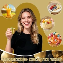 10個迷你烈酒杯，多用途2盎司高級烈酒杯，2盎司迷你烈酒杯，派對調酒杯，飲料杯，試飲杯，易清洗且可重複使用的小杯，適用於白酒、調酒、果汁和調味醬，完美適合任何聚會、派對遊戲和派對拍照，節日、派對、萬聖節或聖誕派對 - 金色 - 查看 5