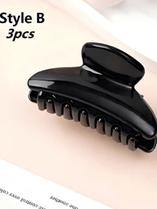 6 chiếc kẹp tóc mini bằng nhựa màu đen dành cho nữ, kiểu dáng tối giản, nhỏ gọn, phụ kiện tóc đa năng dùng hàng ngày cho tóc con. - màu đen - Xem 11