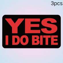 Red & Black YES I DO BITE, A Humorous Warning With A Touch Of "Don't Mess With Me", Waterproof Vinyl Sticker - Durable Smooth Surface, Self-Adhesive Bumper Sticker, Suitable For Cars, Windows, Laptops, Trucks, Water Bottles - Multi-Purpose Durable Design, Car Sticker - Vinyl - View 10
