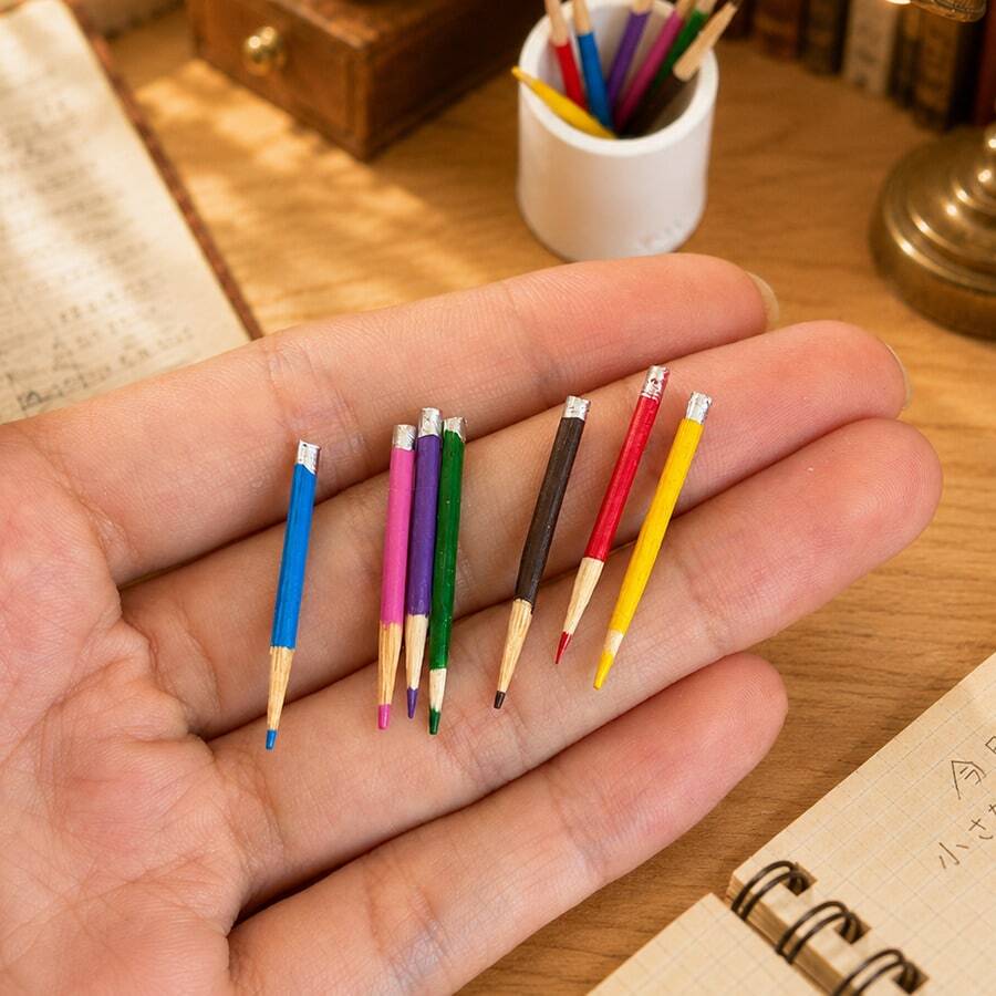 1:12 迷你彩色鉛筆杯套組，迷你桌面裝飾，微縮藝術用品，微縮攝影道具 - 均碼 - 查看 1