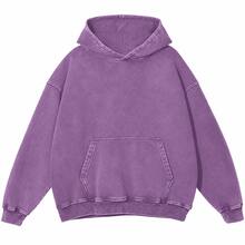 Men's Fashionable Autumn Washed Distressed Pocket Hoodie, Mens Hoodies Vintage Oversized Hoodie Acid Wash Couples Cotton Pullover Hoodies Streetwear - 紫色 - 查看 11