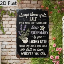2D Flat 1pc Vintage Witch Wooden Herb Garden Sign - Rosemary & Lavender Plant Care Guide, Includes Magical Herb Names, Size 5.3X7.87 Inch, Suitable For Kitchen, Garden Or Witch-Themed Home Decor, Rustic Wall Art - Herb Chart, Indoor & Outdoor, No Electricity Required - Multicolor - View 5