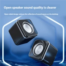 HP NS1 Pro 有线双扬声器，拥有强劲低音和环绕声，迷你桌面扬声器，适用于电脑、汽车、家庭音响、PC、笔记本电脑、HiFi HP 扬声器 - 查看 6