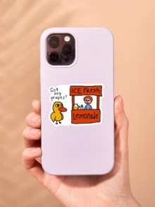 Pegatina de vinilo divertida - Pato mendigando uvas de manera humorística, adecuada para portátiles, botellas, camiones, teléfonos, motocicletas, ventanas, paredes, tazas, etc., con respaldo adhesivo - Unitalla - Ver 4