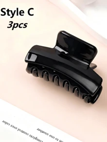 6 chiếc kẹp tóc mini bằng nhựa màu đen dành cho nữ, kiểu dáng tối giản, nhỏ gọn, phụ kiện tóc đa năng dùng hàng ngày cho tóc con. - màu đen - Xem 9