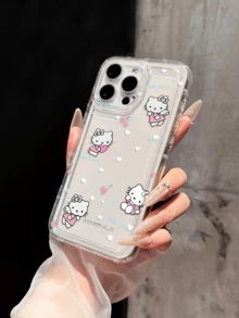 Miniso Hello Kitty Transparent Phone Case Compatible With IPhone 17 Pro Max, 17, 16 Pro Max, 15 Pro Max, 16 Pro Max, 14, 13, 12, 11, 14 Pro, 15 Plus, 12 Pro, 16 Plus, XS, 14 Pro Max, 13 Pro And Other Models, Cute Cartoon Print - Clear - View 2