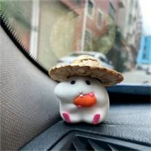 4件套可爱仓鼠汽车装饰品，迷你树脂仓鼠玩偶，带草帽，萌趣十足的汽车内饰装饰，创意中控台摆件，适用于汽车、办公室、家庭书桌，经久耐用，魅力十足，是仓鼠爱好者的理想汽车配件。 - A - 查看 10