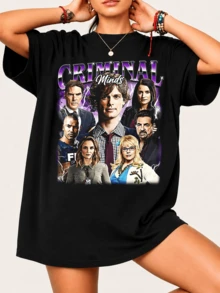 CriminalSS MindSSs T-Shirt For TV Series Fans - 100% Cotton Unisex, Retro Style Streetwear Design, Comfortable - Black - View 6