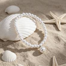 2pcs/Set Minimalist Faux Pearl Anklet, Elegant Gift For Wife, Suitable For Summer Wear, Favored By European And American Women - Multicolor - View 3