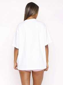 Camiseta Mujer Estampado Rostro Abstracto Colorido |   Diseño Artístico para Street Style y Eventos Culturales - Blanco - Ver 4