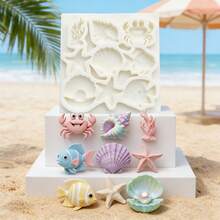 Crab Shell Fish-Shaped Marine-Themed Pudding Mold, Flower And Sun-Shaped Jelly Mold, Soft And Easy-To-Remove Kitchen Baking Supplies, Capable Of Making Dough, Flower Cakes, Cookies, Keychain Pendants, And Table Decorations. - View 2