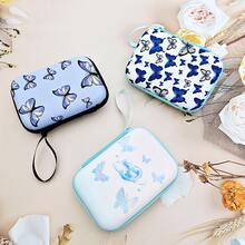 Uma série multifuncional de bolsas de armazenamento de caixa rígida digital de material EVA com padrão de borboleta. É adequada para armazenar e proteger carregadores, cabos de dados. Possui um design de caixa protetora rígida e bolsos de malha para armazenar cabos de dados. - Multicolorido - Visão 3
