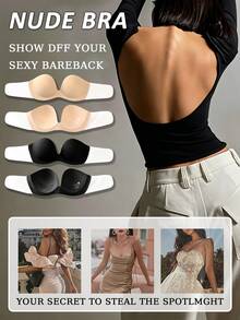 1pc Women's Invisible Adhesive Bra Lift Tape, Strapless Backless Bra Enhancer, Prevents Sagging & Visible Lines - Multicolor - View 1