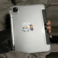1/2/5张“我不在乎你是不是疯了”可爱狗狗VS猫咪汽车贴纸，兼容iPad、Kindle、水瓶、书籍、笔记本电脑、笔记本、日记本、活页夹 - A - 查看 2