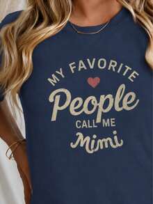 Heart Mimi Women's-Shirt Comfortable Fit100% Comfortable Cotton - Navy Blue - View 10