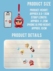 POP MART CRYBABY Tears Into The Sea Series Earphone Bag,Cute Crybaby Mini Statue Wireless Earphone Storage Pouch,Collectible Gift For Fans Friends,Daily Backpack Pendant Decor,Back To School Gift Kawaii Plush Charm Pendant Birthday Christmas Gift - Multicolor - View 3