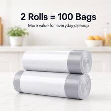 White Drawstring Garbage Bags, Large Thickened Trash Liners With Pull-Tie Handle Closure For Kitchen, Dorm, Bathroom, Bedroom And Daily Household Cleanup, 50pcs Or 100pcs - 白色 - 查看 10