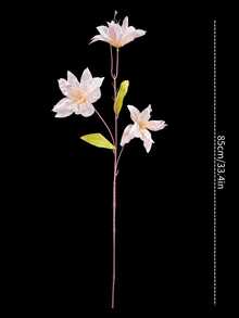 1/3/6件人造百合花，85cm仿真花，適用於牆面、客廳、臥室、婚禮、派對裝飾、桌面填充、居家、桌面裝飾、廚房、婚禮、桌面、中心裝飾、辦公室、花園、戶外、房屋、庭院裝飾，適用於春、夏、秋、冬季節性裝飾 - 淺粉色 - 查看 3