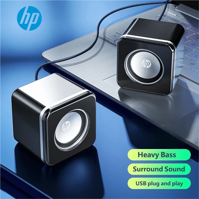 HP NS1 Pro 有线双扬声器,拥有强劲低音和环绕声,迷你桌面扬声器,适用于电脑、汽车、家庭音响、PC、笔记本电脑、HiFi HP 扬声器 - 查看 1
