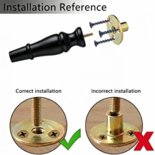 Furniture Legs 8 Inches Set Of 4 Pre-Drilled M8 Bolt Wood Bun Replacement Legs For Sofa Couch Cabinet Chair Black/White Solid Round Turned Screw In - Black - View 6