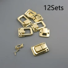 Khóa chốt vuông bằng sắt mạ đồng/vàng/bạc, kiểu hộp, thích hợp cho hộp trang sức, tủ, hộp gỗ nhỏ, các loại hộp thủ công thông thường, rương hành lý và khóa. - Nhiều màu - Xem 16