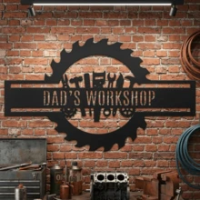 1pc Customized Metal Workshop Sign, Father's Day Gift, Customized Garage Sign, Personalized Men's Cave Decor, Mechanic Workshop Sign, Steel Garage Entrance Decoration - Black - View 3