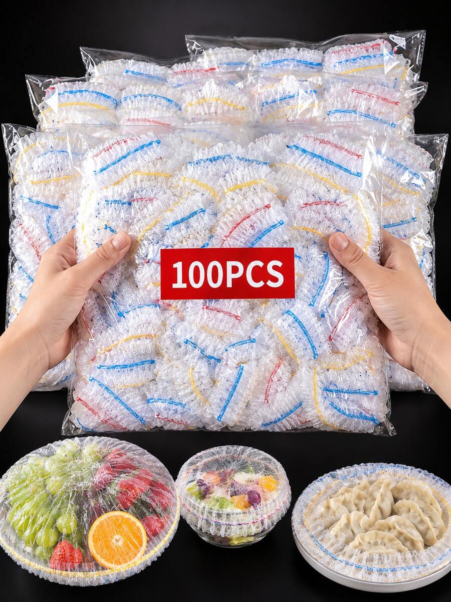 500pcs Elastic Food Covers, Stretch Wrap For Kitchen, Leftovers And Picnic