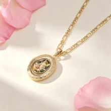 1 pieza Collar con dije de la Virgen de Guadalupe enchapado en oro, cadena de eslabones , joyería religiosa para mujeres, adecuado para el Día de la Madre, , graduación y Ne / - Dorado - Ver 5