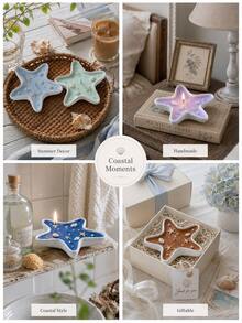 1pc Starfish Ocean Scented Candle, Beach Decor Candle, Suitable For Home Decor, Room Decor, Summer Decor, Coastal Decor, Birthday Party Gift, Beach Gift, Women's Gift - Multicolor - View 9
