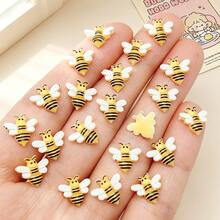 30/50/100 chiếc hình ong nhỏ bằng nhựa 10mm được vẽ tay, đá giả kim cương hoạt hình mặt phẳng nghệ thuật, đồ trang trí DIY cho sổ lưu niệm, đồ thủ công mỹ nghệ. - Nhiều màu - Xem 1