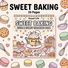 Kawaii 塗色書：甜美烘焙主題，高品質不透明螺旋裝訂頁面，適合減壓與放鬆 | 精緻生動的插圖與圖案 | 適合青少年、成人與長輩 | 藝術活動與生日、節日、聖誕禮物 - 彩色 - 查看 1