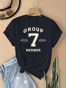 Camiseturara mujer - 7 diseños de logo y color liso, adecu para uso diario, blusa casual de cuello redondo y manga corta compatible con blusas, camiseta de uste hoado lavable a máquinara atuendo de oficina y casual (O, esencial básico de ar) - Negro - Ver 2