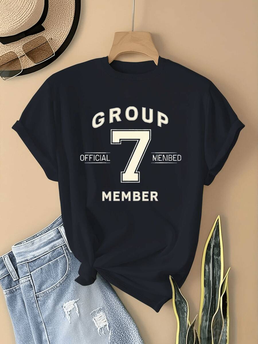 Camiseturara mujer - 7 diseños de logo y color liso, adecu para uso diario, blusa casual de cuello redondo y manga corta compatible con blusas, camiseta de uste hoado lavable a máquinara atuendo de oficina y casual (O, esencial básico de ar)