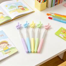 5pcs Retractable Teacher Teaching Pointer, Colorful Telescopic Reading Pointer, Retractable Double Finger Pointer, Multiple Colors Available, Pointing Reading Tool, Teaching Pointer, Teacher And Parent Educational Tool, Interactive Mini Indicator, Suitable For Classroom, Creative Education Tool For Teachers And Students, Classroom Participation Tool, Fun Design - A - View 4