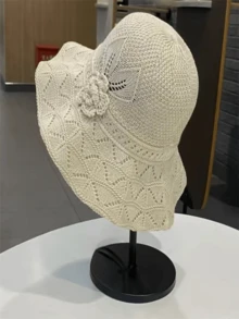 Nuevo sombrero de sol de ala ancha con estampado floral plegable para mujer, sombrero de cubo versátil con protección UV de moda - multicolor - Ver 9