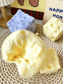 Cubo de queso gigante, pelota de estrés moldeable grande de queso, juguete antiestrés sin rebote, regalo sensorial antiestrés de Navidad ASMR - Multicolor - Ver 3