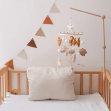 Sino de Berço Artesanal de Ovelha, Estrela e Lua para Bebê, Móbile de Berço, Brinquedos em Forma de Animais Fofos, Educacional, Melhora a Coordenação Olho-Mão, Previne a Miopia, Decoração de Quarto de Bebê, Cores Mistas, Chocalhos para Recém-Nascidos, Melhor Presente para Interação Pais-Filhos, Aniversário, Natal - Multicolorido - Visão 5