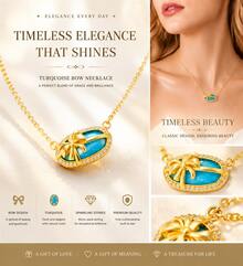 Gold Bow Pendant Necklace With Colorful Gemstone & Sparkling Crystals – Adjustable Women's Jewelry Gift - màu xanh lá - Xem 6