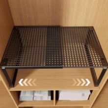 Heavy Duty Adjustable Expandable Closet Organizer Shelf - Space Saving Stackable Metal Storage Rack , No Assembly Required. For Kitchen, Bedroom, Desk Organization, Multi-Purpose Shelf, Shoe Cabinet Storage, Sundries Rack, Wardrobe Storage Solution - Multicolor - View 4