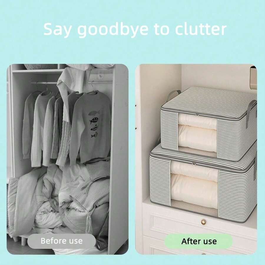 1/2 túi đựng quần áo và chăn ga theo mùa, túi đựng đồ trong tủ quần áo tối giản bằng vải không dệt dung tích lớn, chống bụi và ẩm, có thể gấp gọn, chống mài mòn. - Nhiều màu - Xem 1
