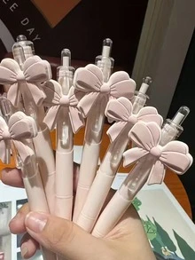 3支裝蝴蝶結派對圓珠筆，少女粉蝴蝶結系列可伸縮圓珠筆，派對贈禮筆，開學季派對禮物袋填充物，讓你每天脫穎而出。時尚風格適合女孩和女性，完美適用於派對、約會、舞會、婚禮、生日、辦公室、情人節和其他節日等各種場合。給妻子、女朋友、母親或姊妹的絕佳禮物。 - 粉色 - 查看 4