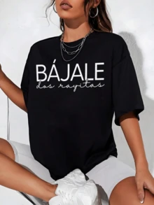 Printed Text With The Phrase "Take It Down A Notch" Conveying A Fun And Relaxed Message About Staying Calm And Enjoying Stress-Free Moments. A Modern, Casual Women's T-Shirt For Everyday Wear, Comfortable And Attractive. - 黑色 - 查看 1