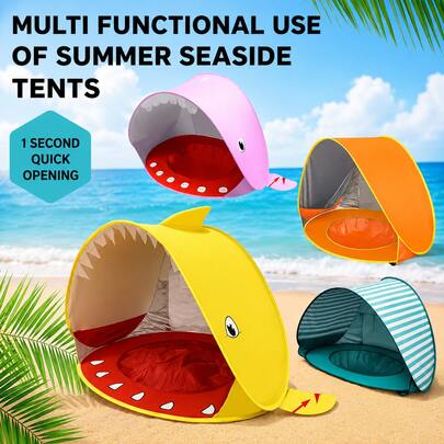 Portable Beach Tent With Built-In Pool, Instant Pop-Up Shade, Beach And Backyard Outdoor Play Tent, Camping Tent