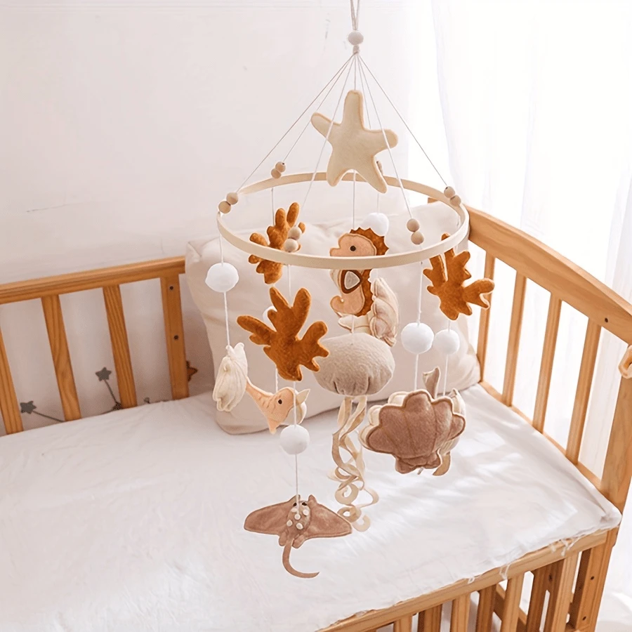 Sino de Berço Artesanal de Ovelha, Estrela e Lua para Bebê, Móbile de Berço, Brinquedos em Forma de Animais Fofos, Educacional, Melhora a Coordenação Olho-Mão, Previne a Miopia, Decoração de Quarto de Bebê, Cores Mistas, Chocalhos para Recém-Nascidos, Melhor Presente para Interação Pais-Filhos, Aniversário, Natal