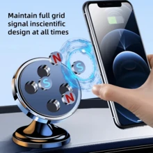 360° Rotatable Magnetic Adhesive Phone Holder, Vent Magnetic Phone Holder, Strong Metal Magnet, Suitable For All Smartphones, Vehicle Storage Organizer, Dashboard Accessory, Streamlined Design, Fashionable Accessory, High-Quality Material, Rotatable Holder, Smartphone Holder, Road Traveler, Car Owner - Car Phone Holder - View 4