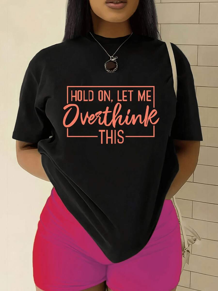 Camiseta suave retro de manga corta y cuello redondo para mujer - Prenda básica lisara usar en capas con uste relado de línea H, blusa ho de estilo urbano casual adecu para uso diario y festivales, camiseta básica lisa lavable a máquina
