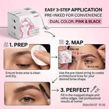 Herramienta de posicionamiento de doble color en caja, línea de marcado, herramienta de posicionamiento para tatuaje de cejas - Ver 2