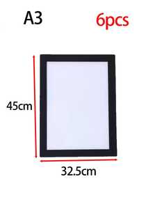 6pcs A4/A3 Size Magnetic Poster Frames, Reusable Silver/Black Photo Display Wall Decor, Modern Gallery Hanging Hooks, Photo Stands, Art Prints, Certificates, Office Wall Stickers, Suitable For Home, Company And School Poster And Photo Decoration - Multicolor - View 12